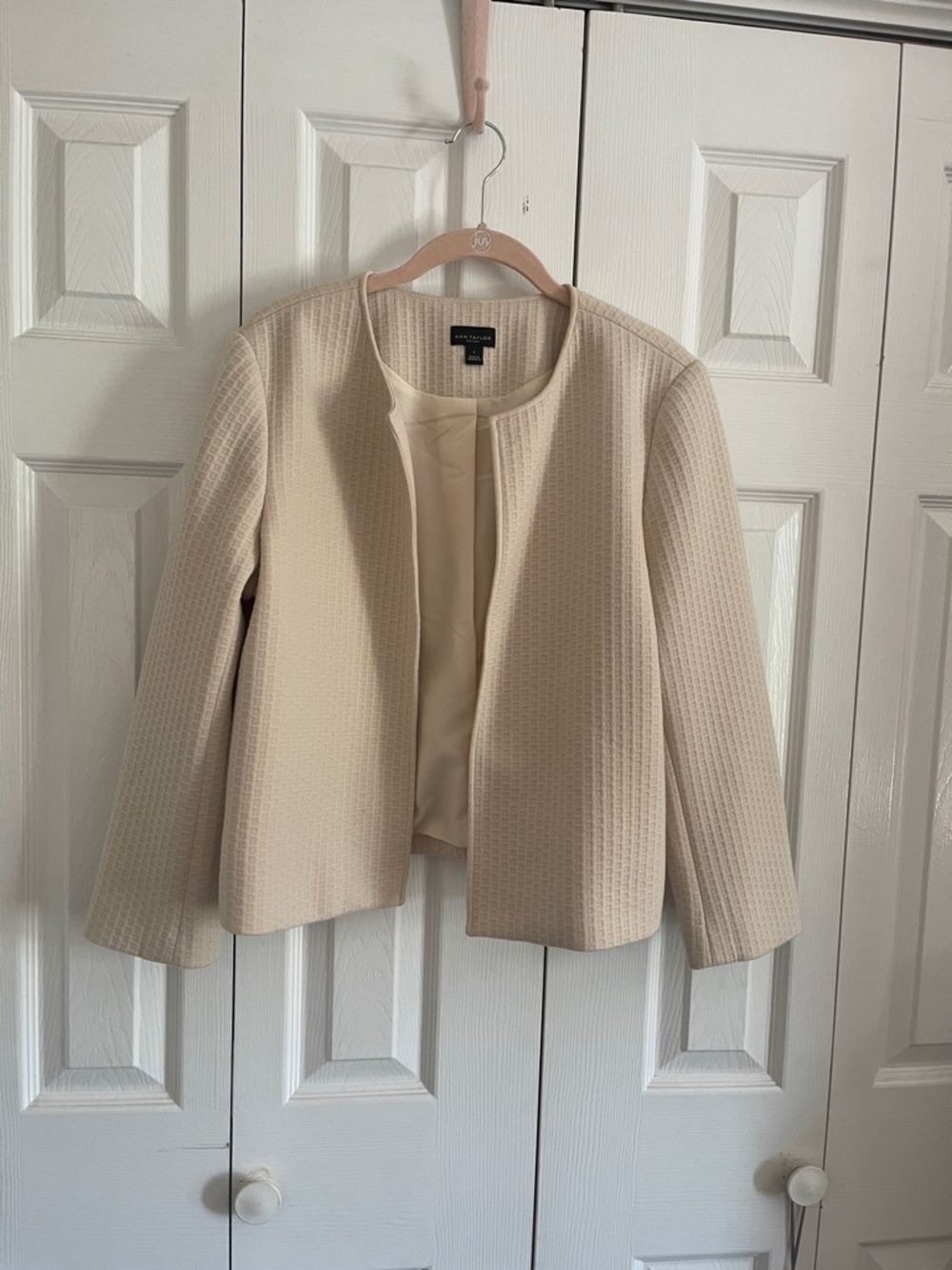 Ann Taylor Classic Cream Women's Collarless Jacket